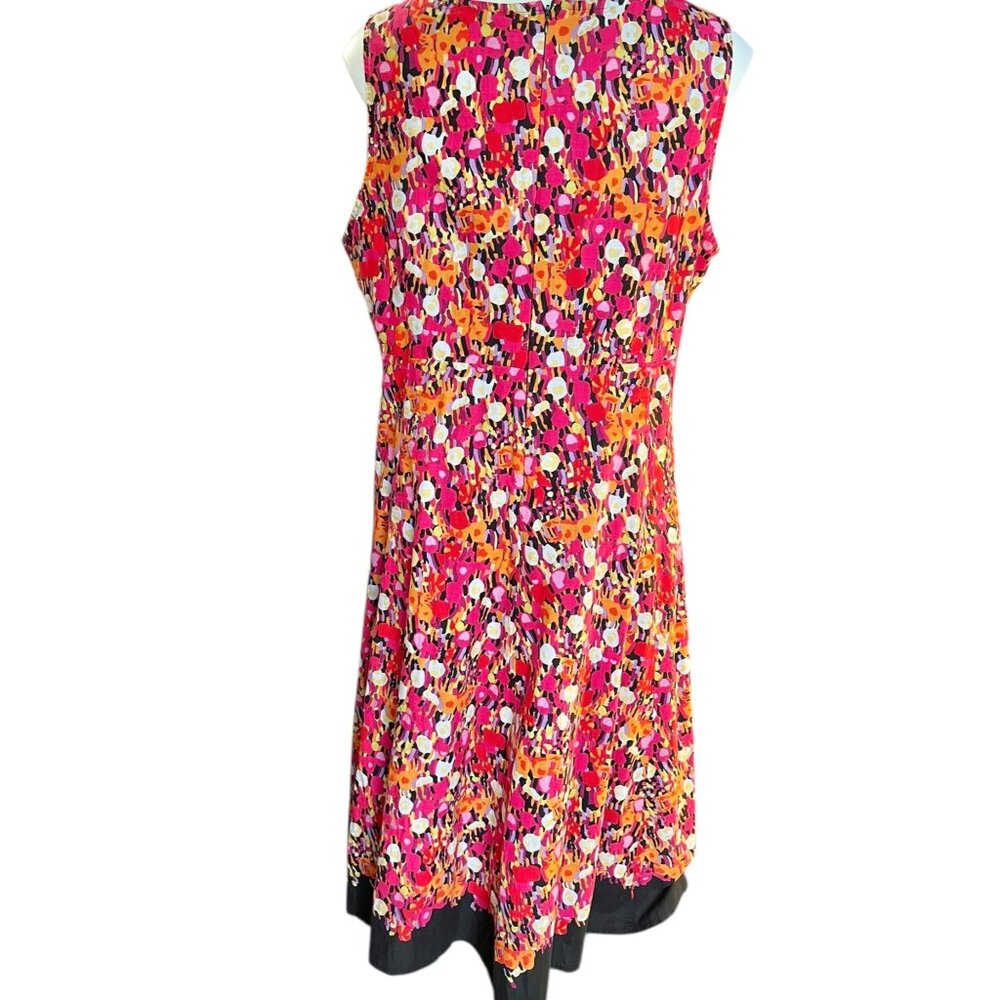 Notations Womens Sleeveles  Dress 2X Empire Multicolor Print Lined Cotton Blend - Picture 3 of 9